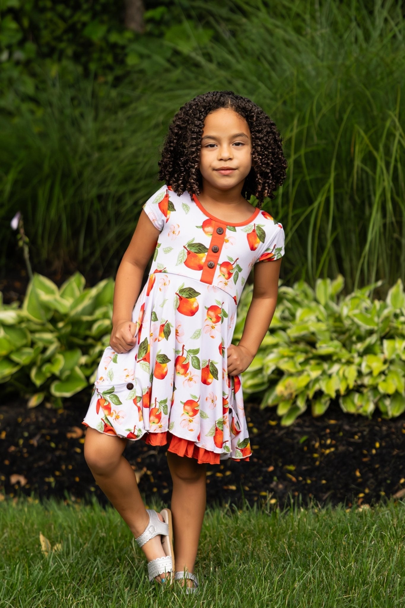 Awesome Apples Cap Sleeve Dixie Dress in Organic Bamboo