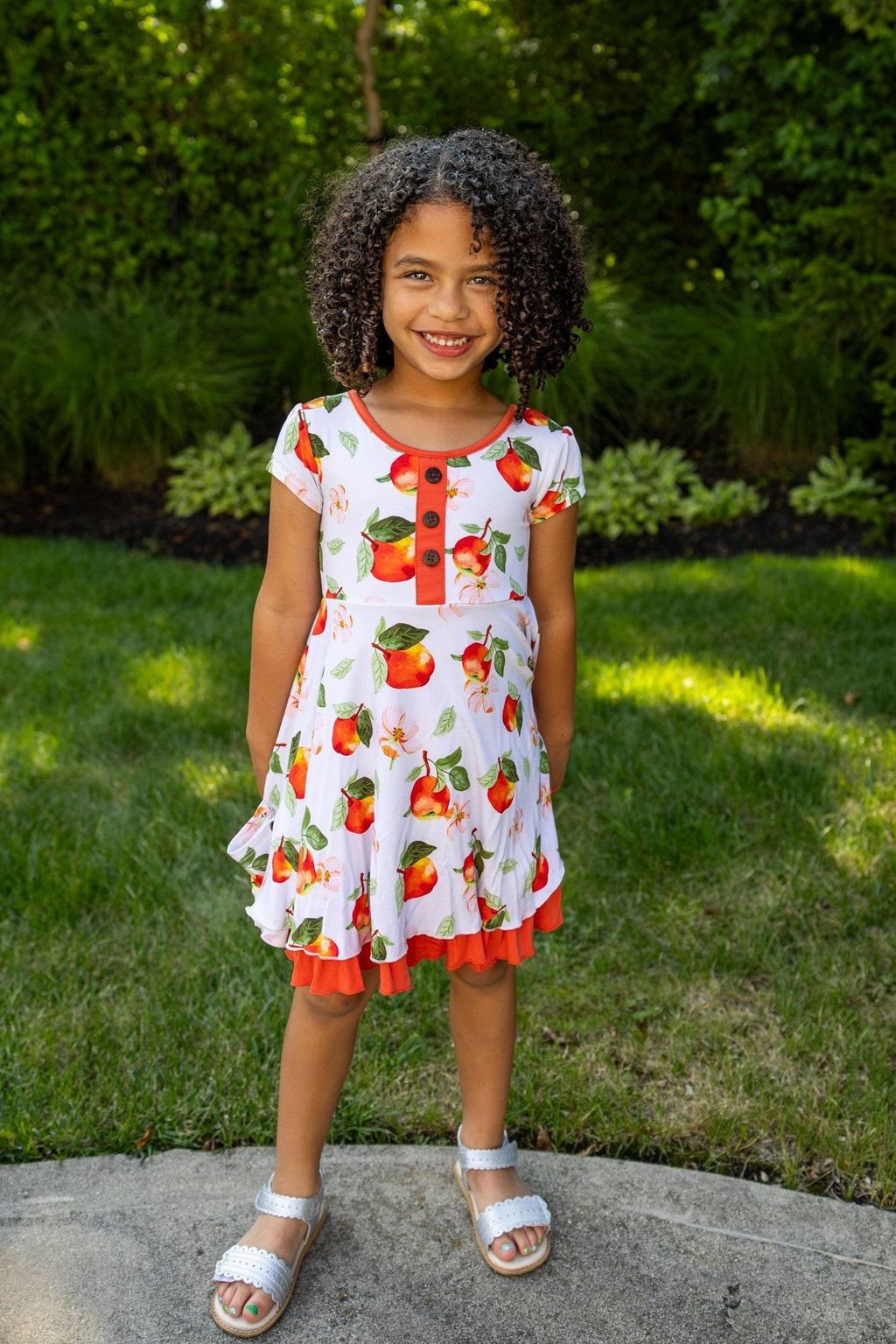 Awesome Apples Cap Sleeve Dixie Dress in Organic Bamboo