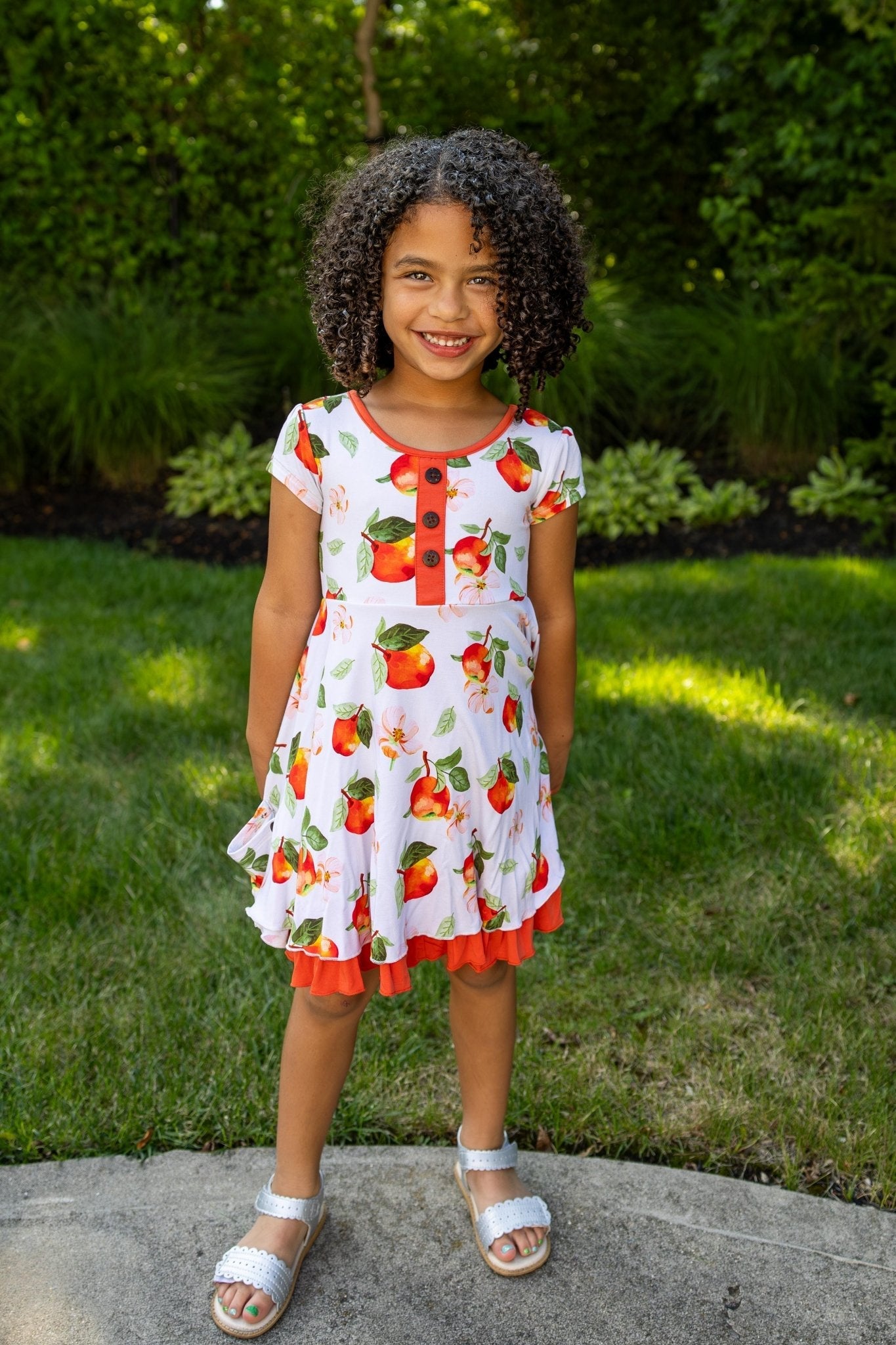 Awesome Apples Cap Sleeve Dixie Dress in Organic Bamboo