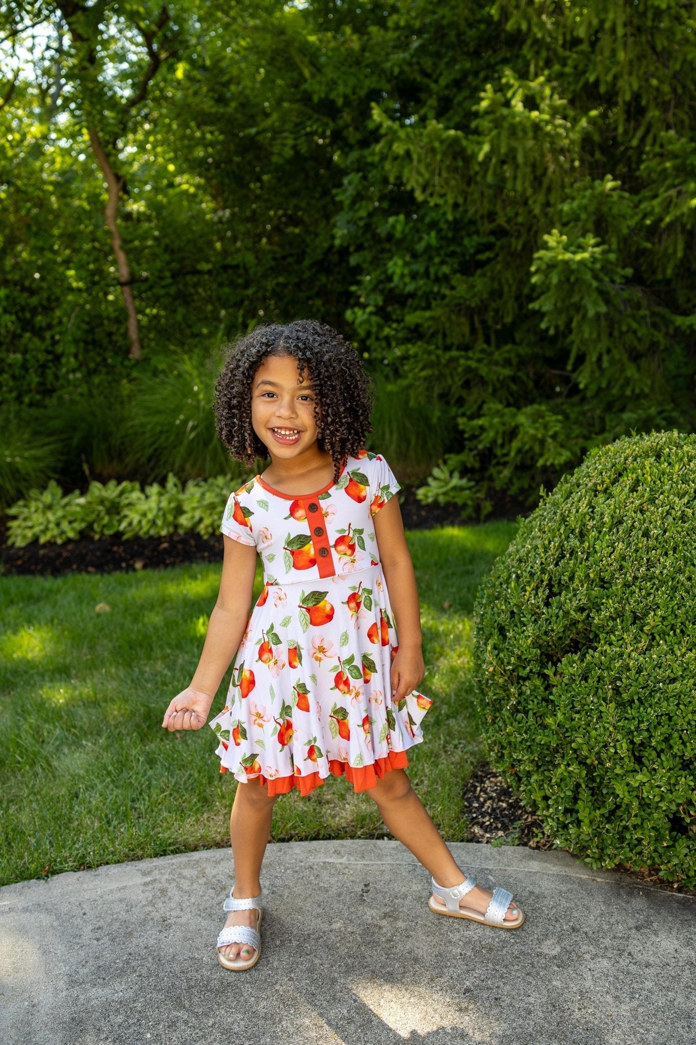 Awesome Apples Cap Sleeve Dixie Dress in Organic Bamboo