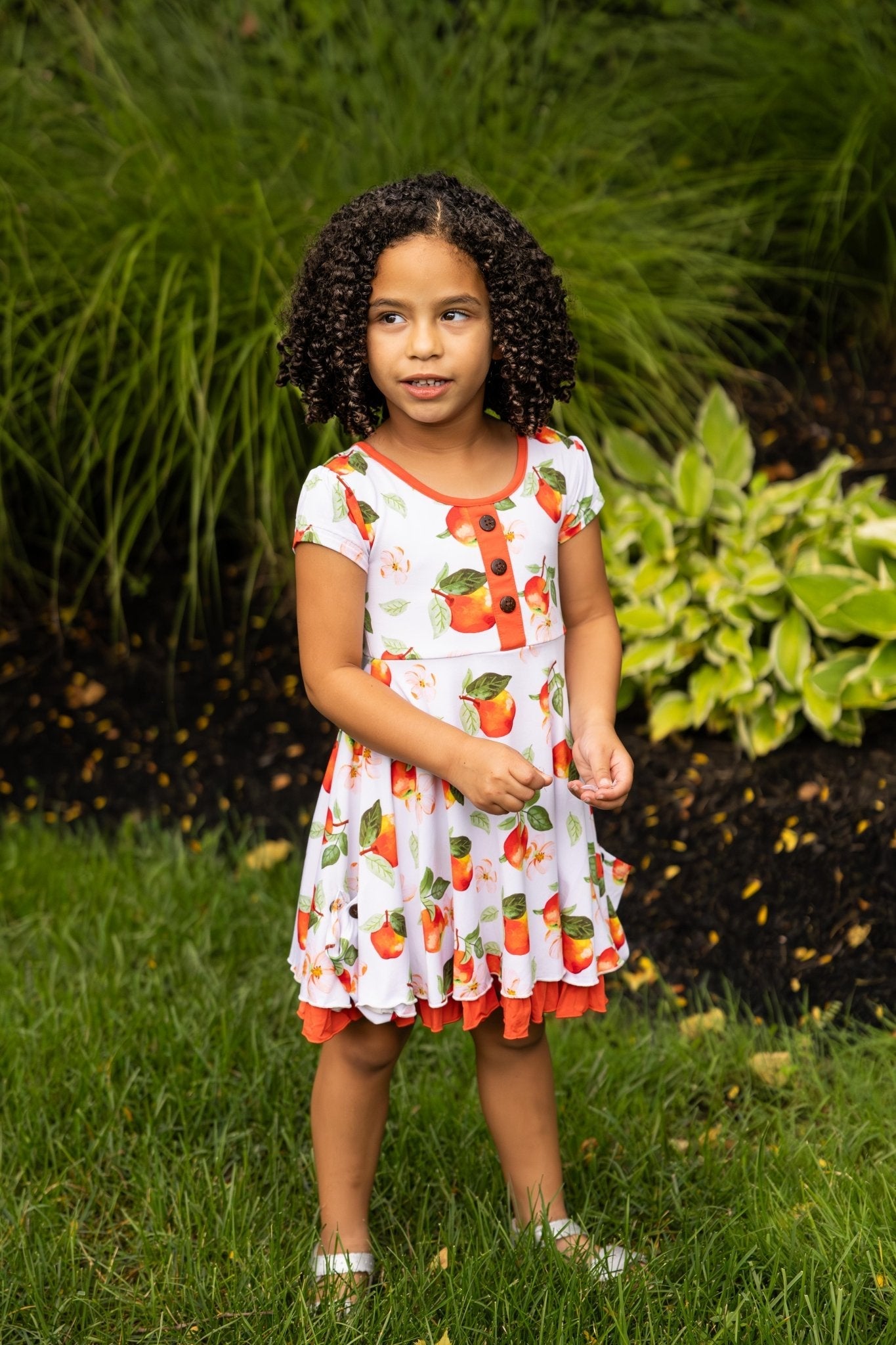 Awesome Apples Cap Sleeve Dixie Dress in Organic Bamboo