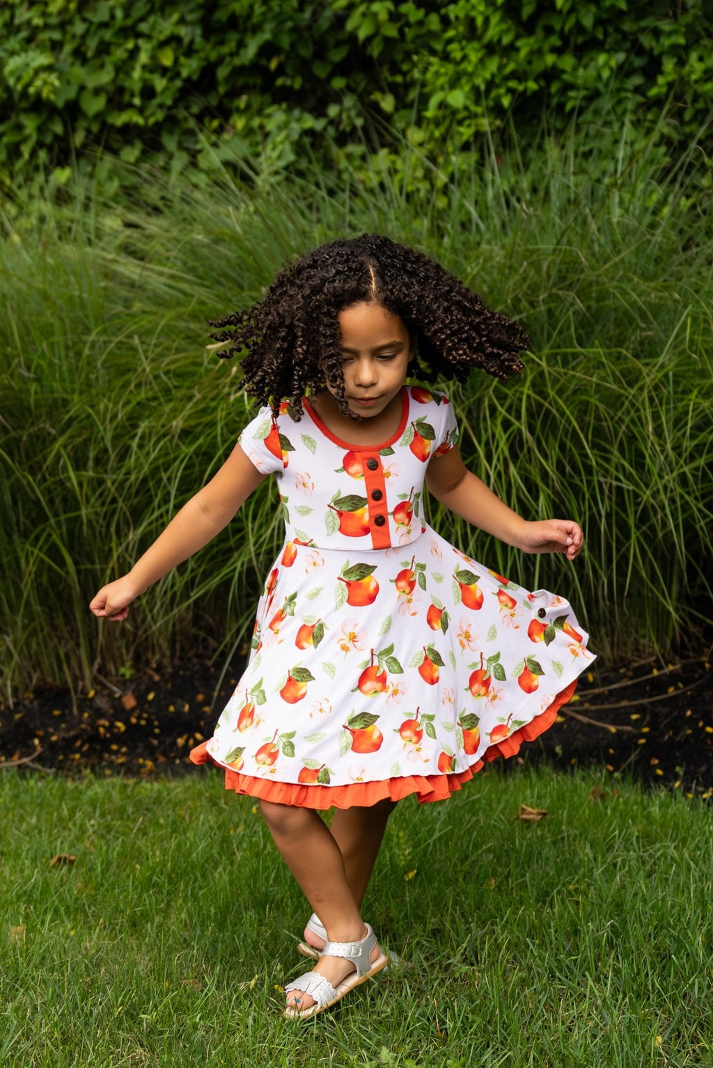 Awesome Apples Cap Sleeve Dixie Dress in Organic Bamboo