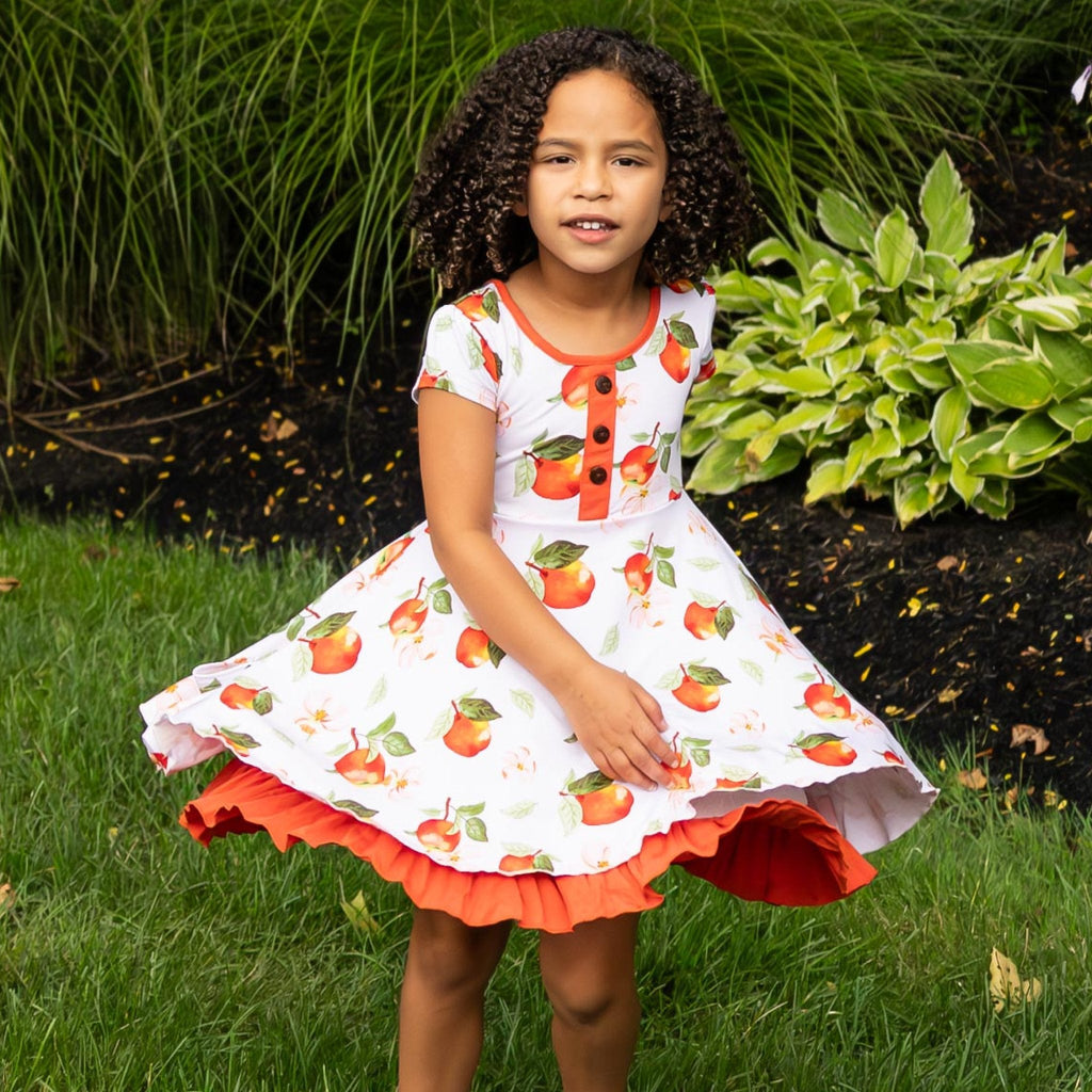 Awesome Apples Cap Sleeve Dixie Dress in Organic Bamboo