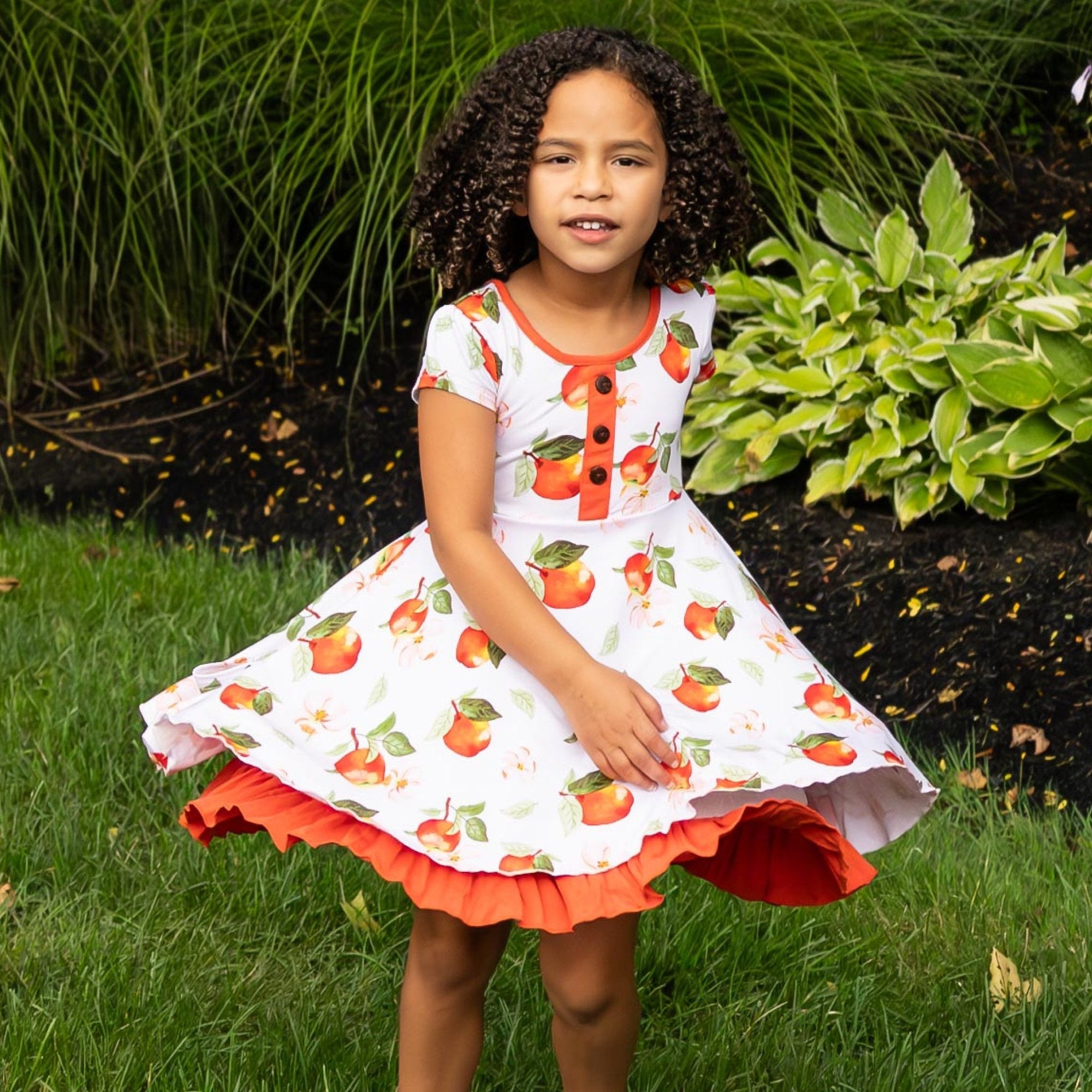 Awesome Apples Cap Sleeve Dixie Dress in Organic Bamboo