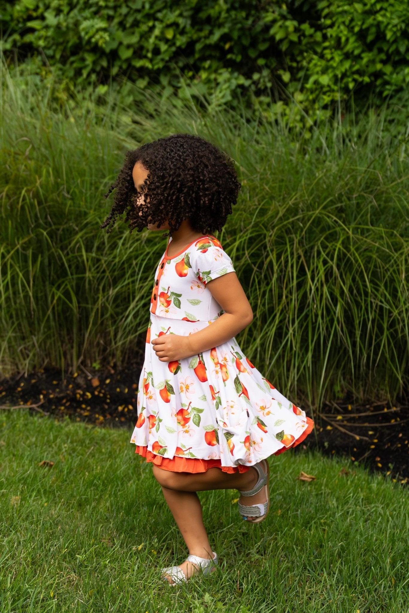 Awesome Apples Cap Sleeve Dixie Dress in Organic Bamboo