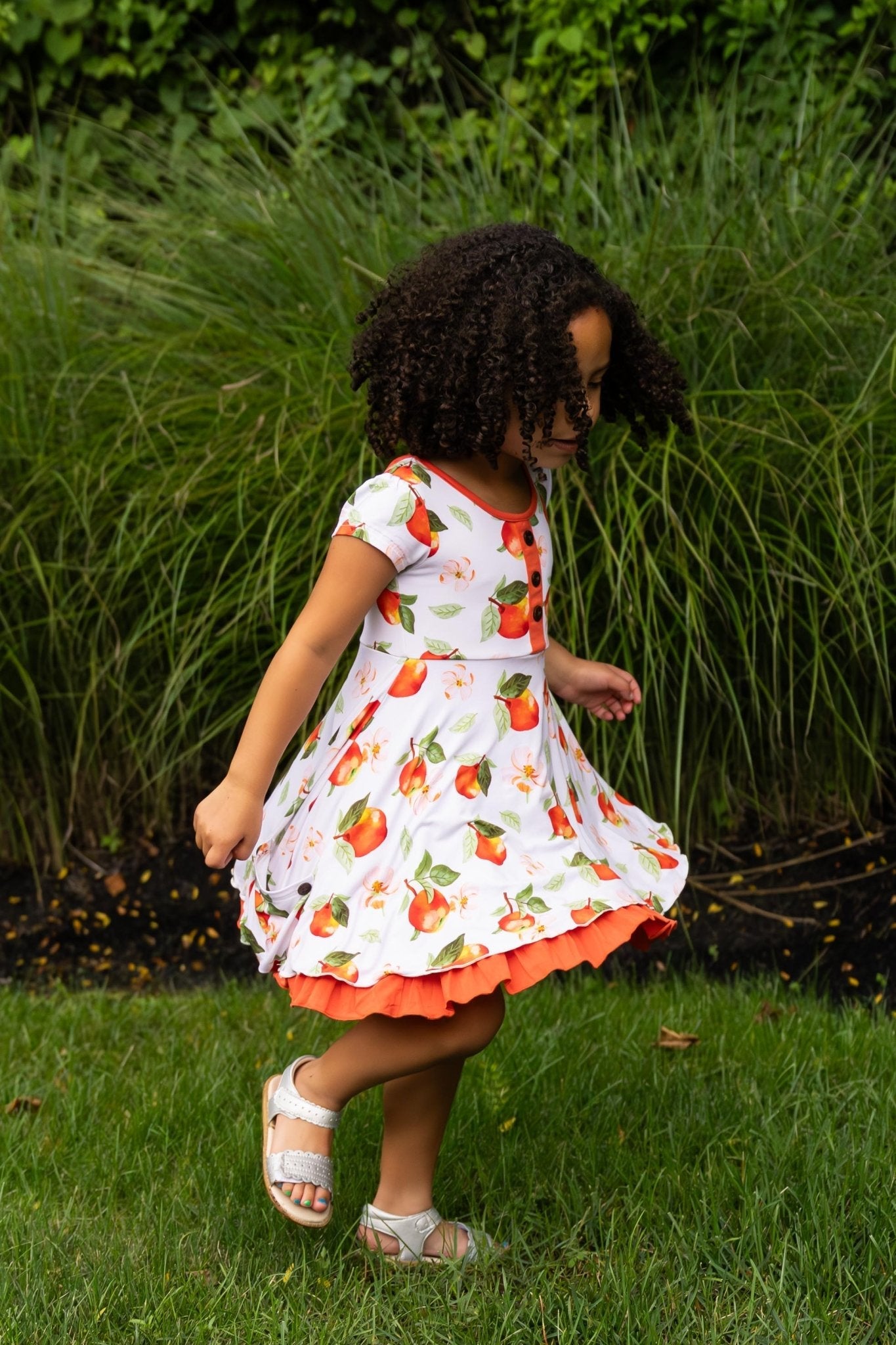 Awesome Apples Cap Sleeve Dixie Dress in Organic Bamboo
