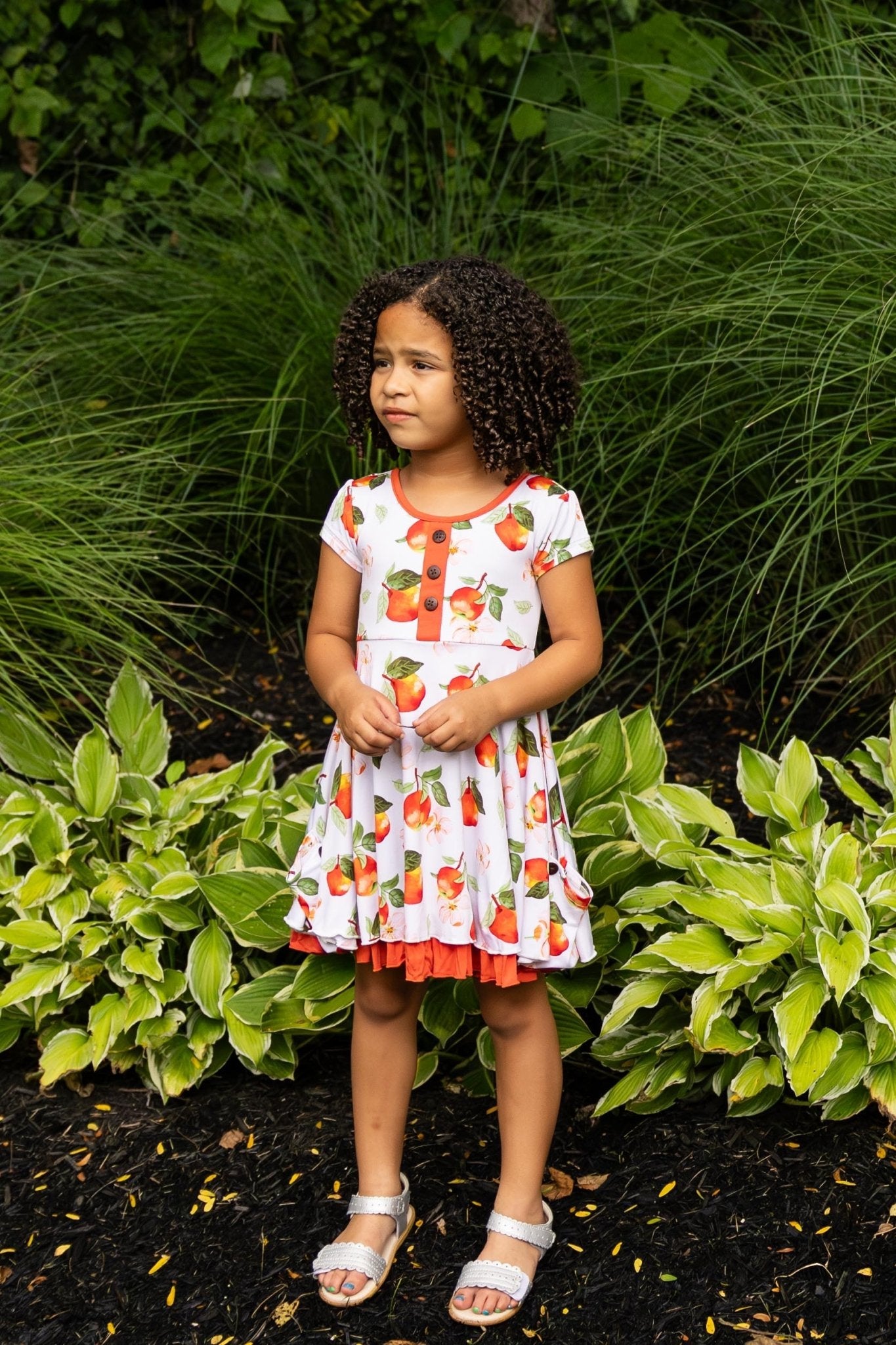 Awesome Apples Cap Sleeve Dixie Dress in Organic Bamboo