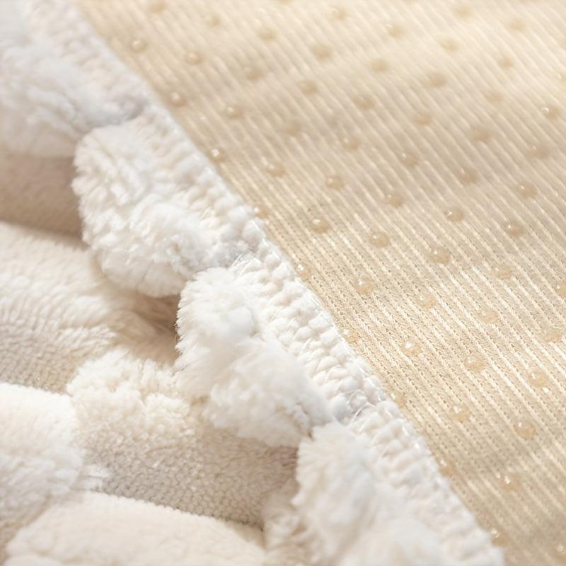 Plush Nordic Sofa Slipcover | non slip couch cover for dogs