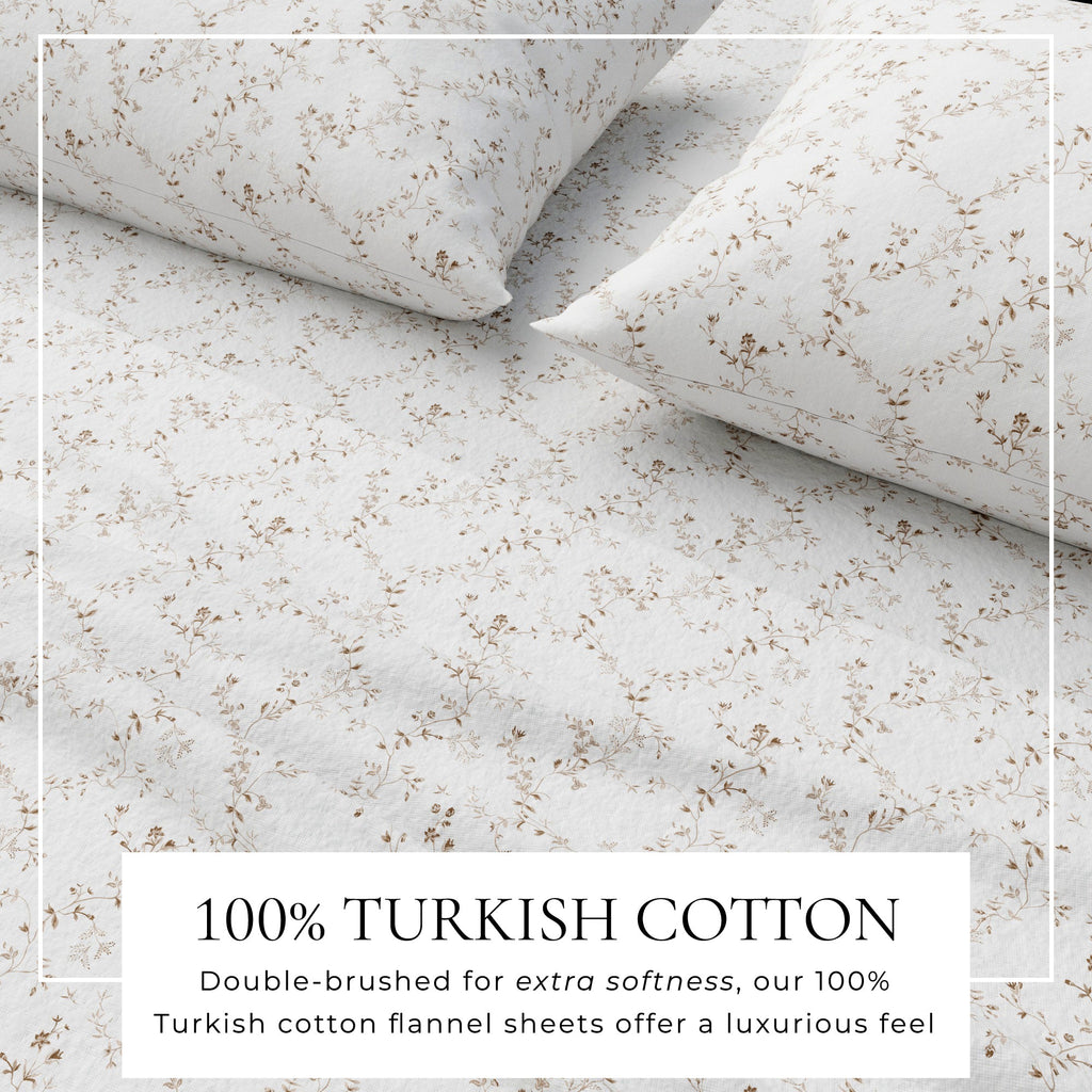 Turkish Cotton Flannel Sheet Set - Winter Floral Collection