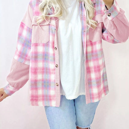 Plaid Button-Up Jacket