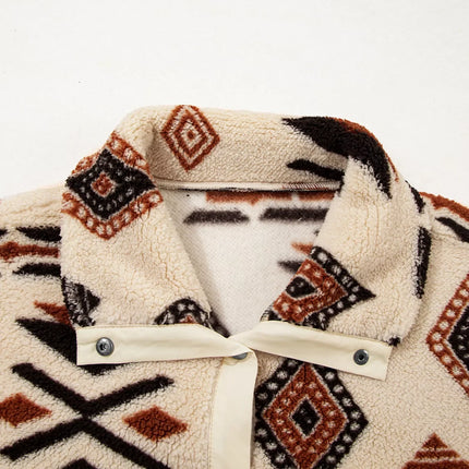 Western Aztec Half Zip Plush Sweatshirt