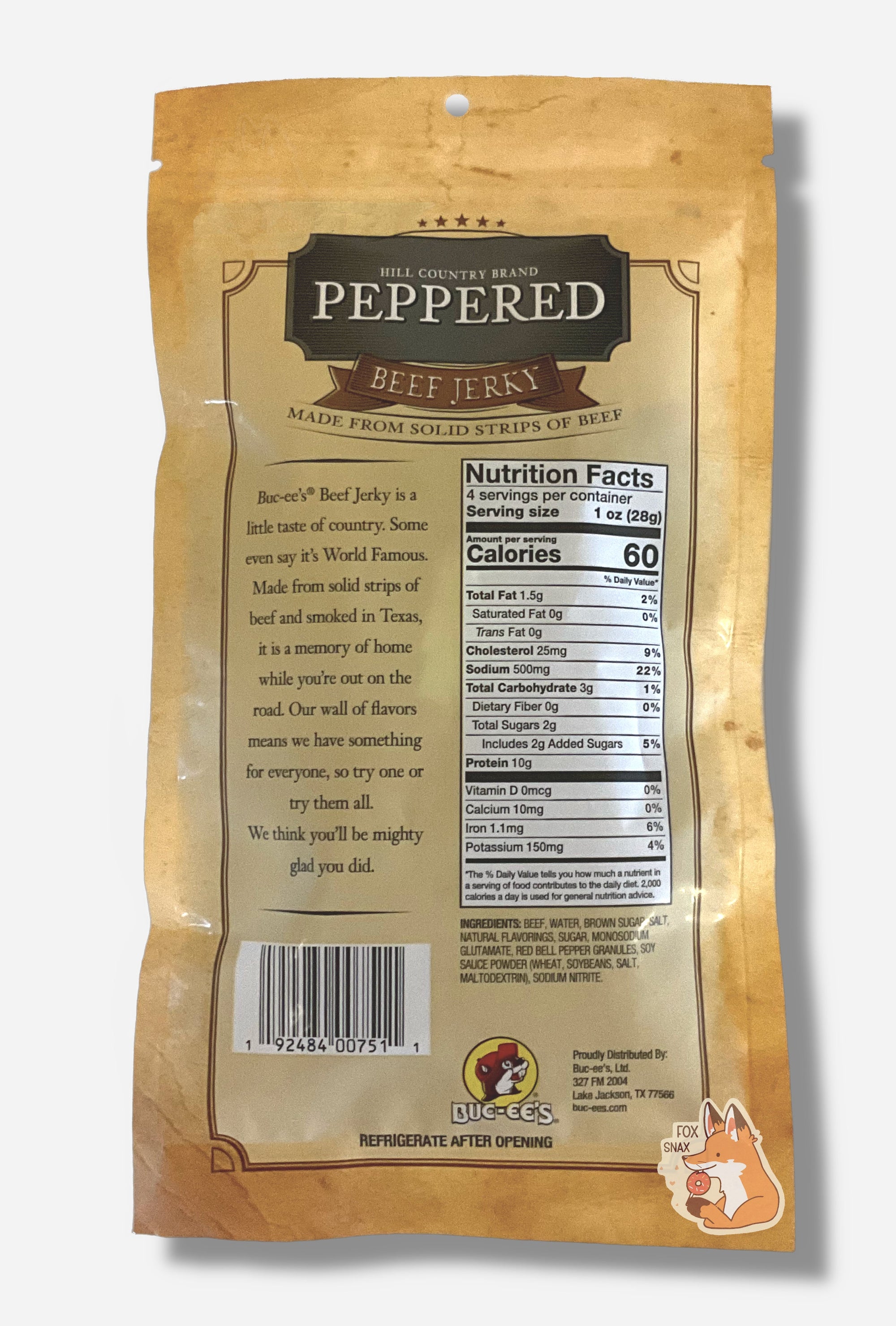 Buc-ee's Hill Country Brand Peppered Beef Jerky