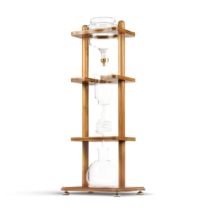 Yama Glass Cold Brew Tower – Bamboo Straight Frame – 6–8 Cup (32 oz)