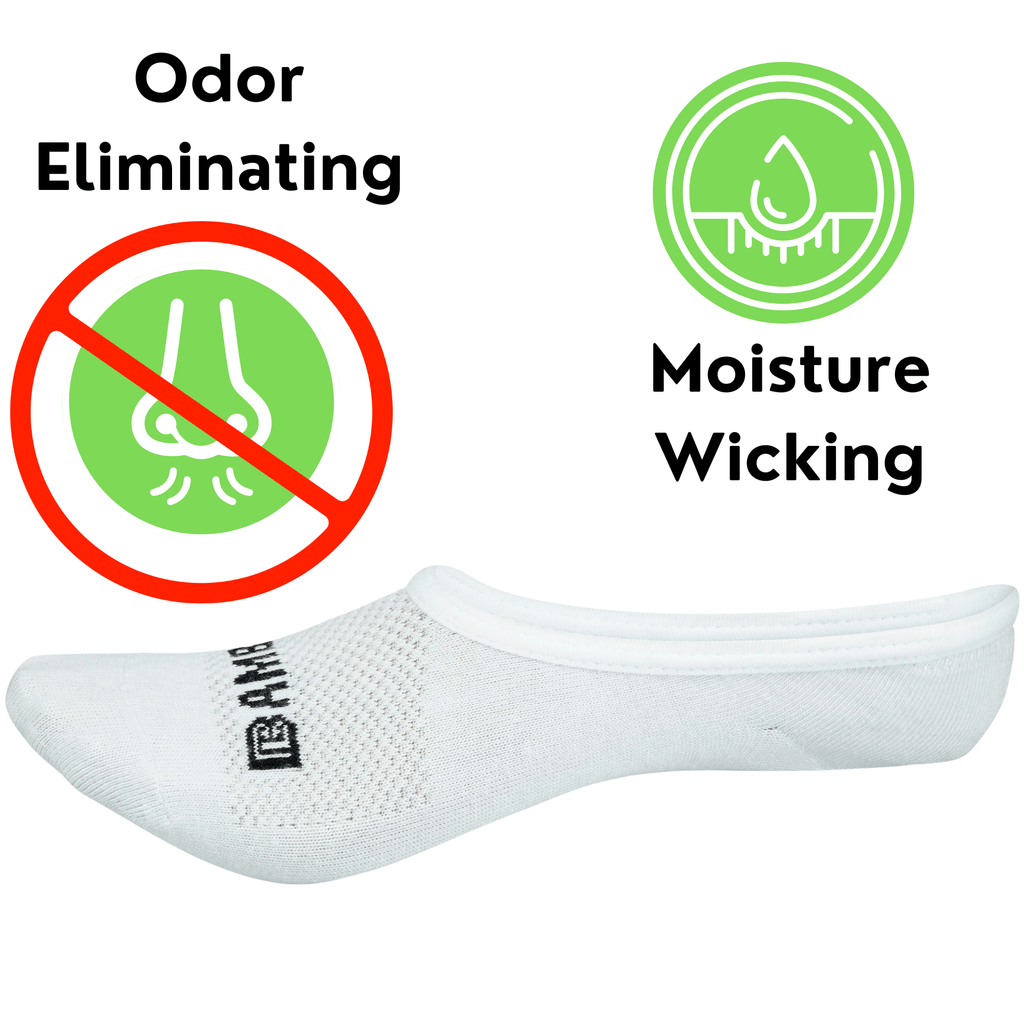 Bamboo Sports Super Low Cut No Show Bamboo Rayon Socks- Breathable, Moisture Wicking, Odor Eliminating, 4 Pair