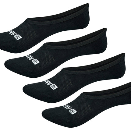 Bamboo Sports Super Low Cut No Show Bamboo Rayon Socks- Breathable, Moisture Wicking, Odor Eliminating, 4 Pair