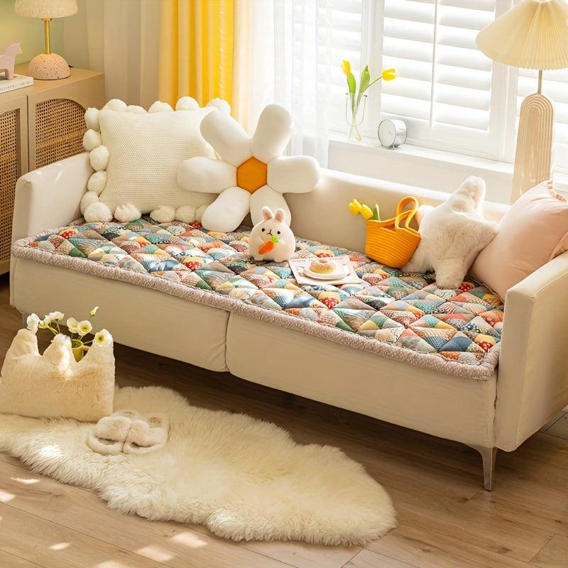 Boho Sofa Cover, Handmade Thickened Non-Slip Slipcover for Home