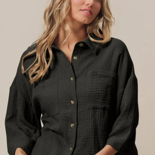 BiBi Crinkle Gauze Shirt and Short Set