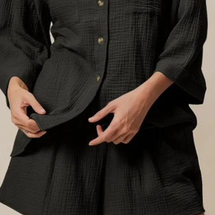 BiBi Crinkle Gauze Shirt and Short Set