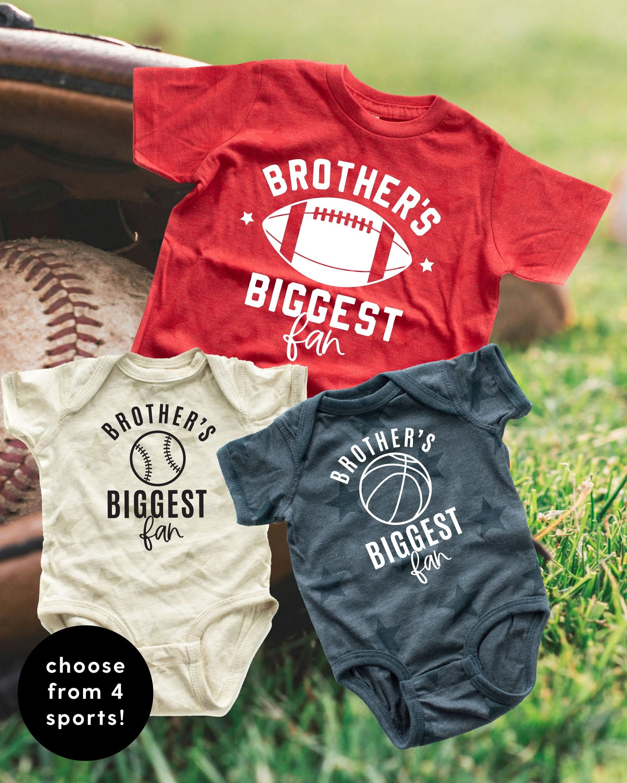 Brother's Biggest Fan - (Choose Your Sport) - Child STAR Tee