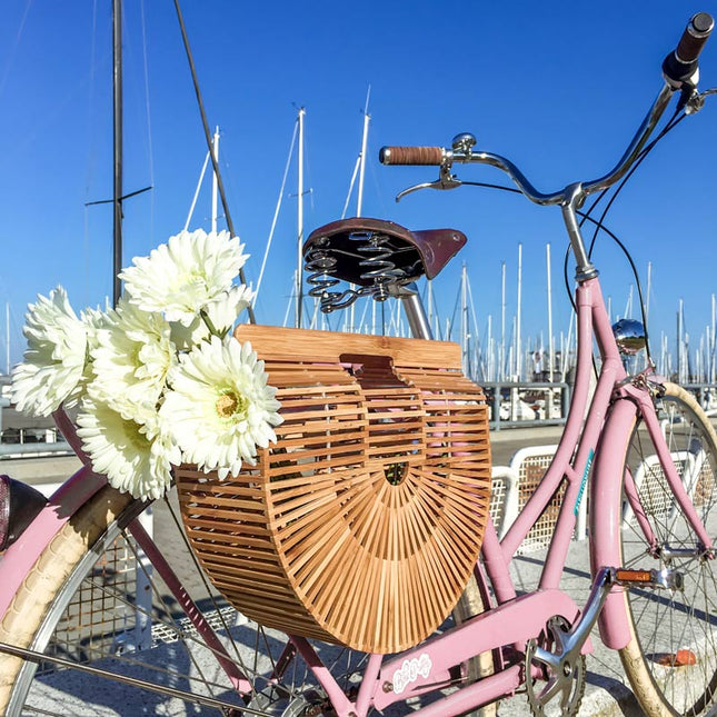 BIKE PRETTY®️ Half Circle Bamboo Bike Bag