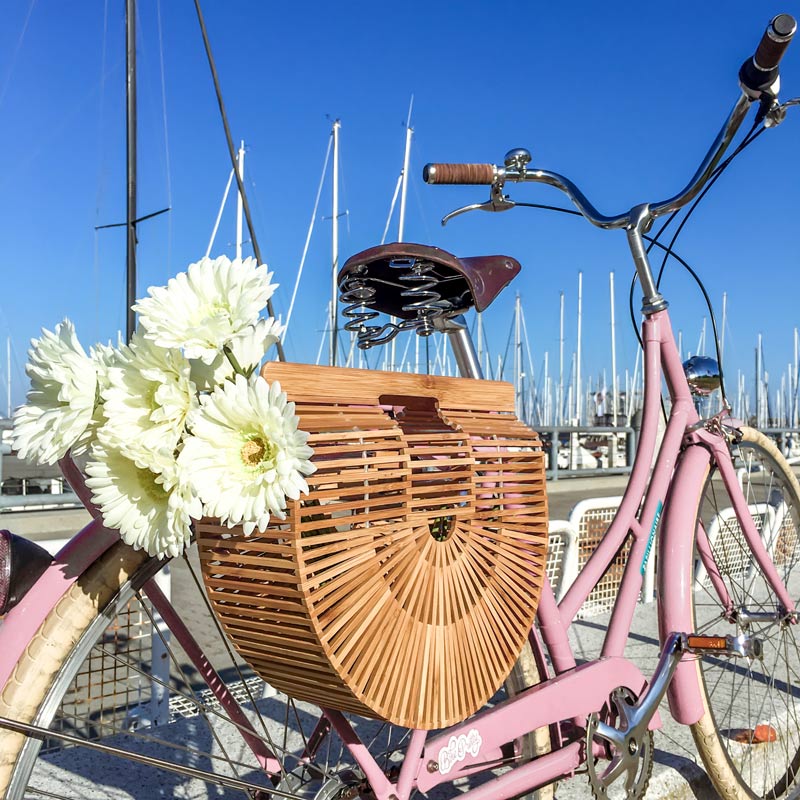 BIKE PRETTY®️ Half Circle Bamboo Bike Bag