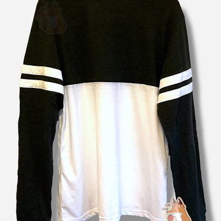 Buc-ee's Black And White Varsity Long Sleeve Shirt