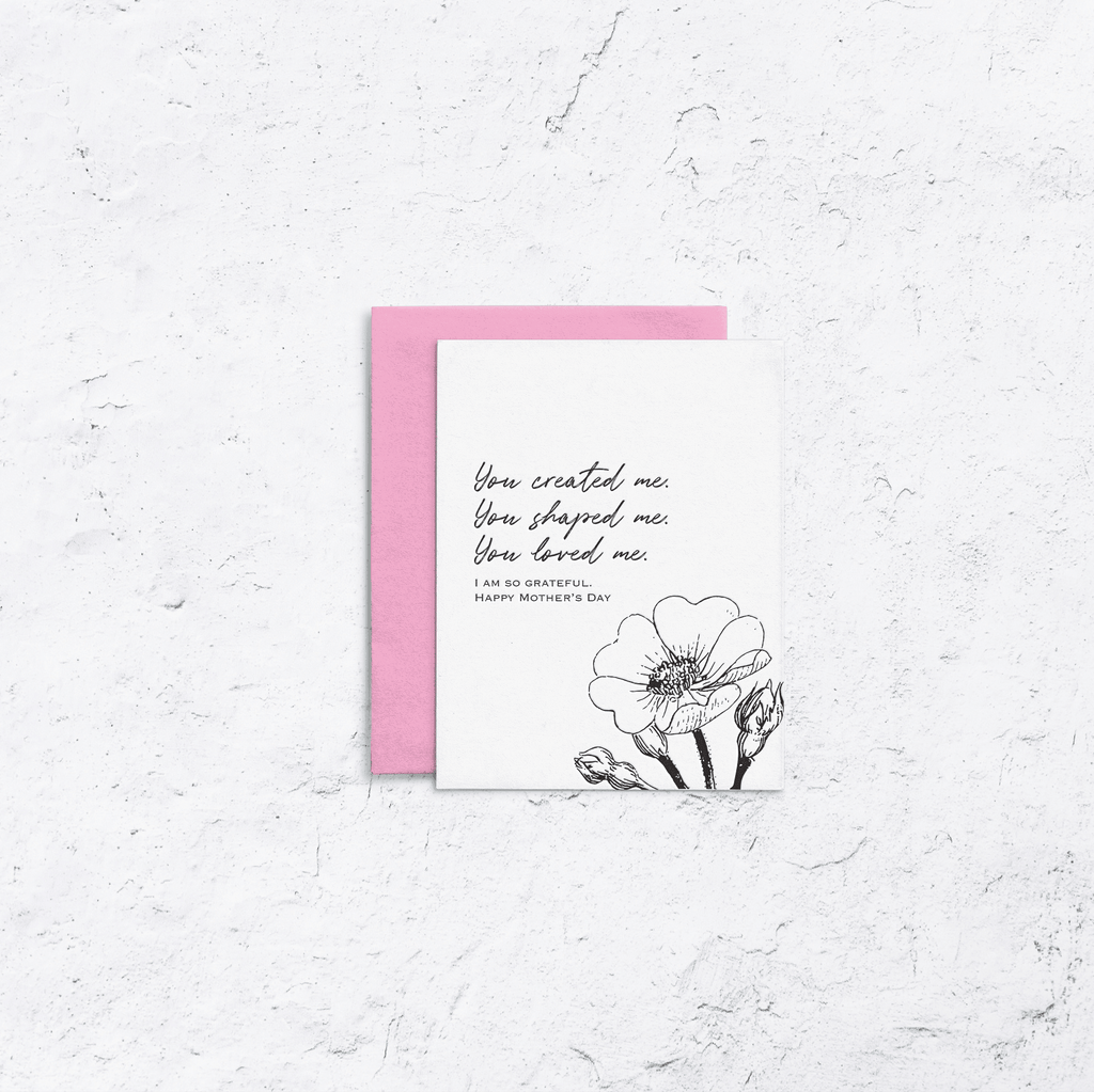 Mother's Day Shaped Me Letterpress Card