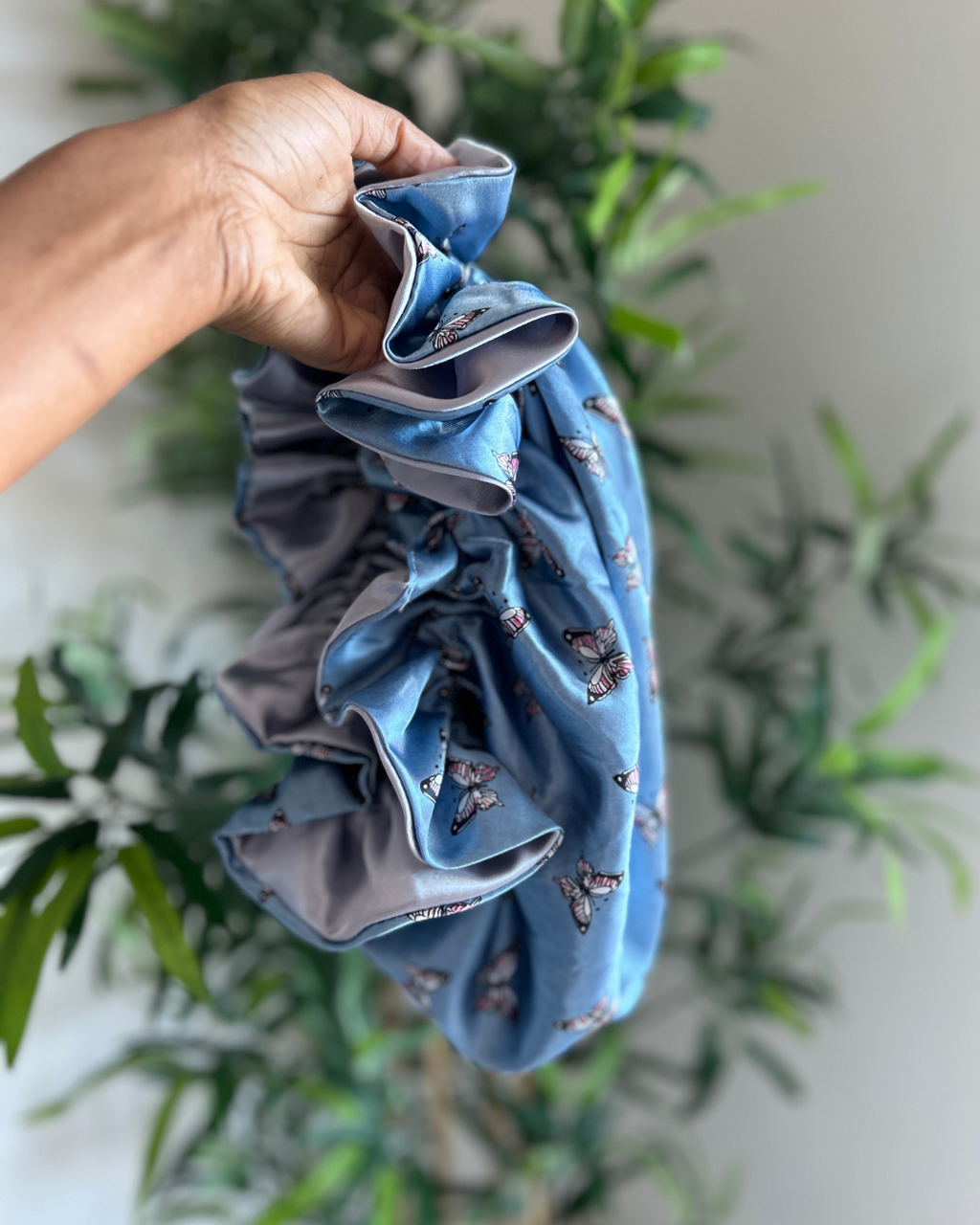 Pretty Blue All Satin Bonnet