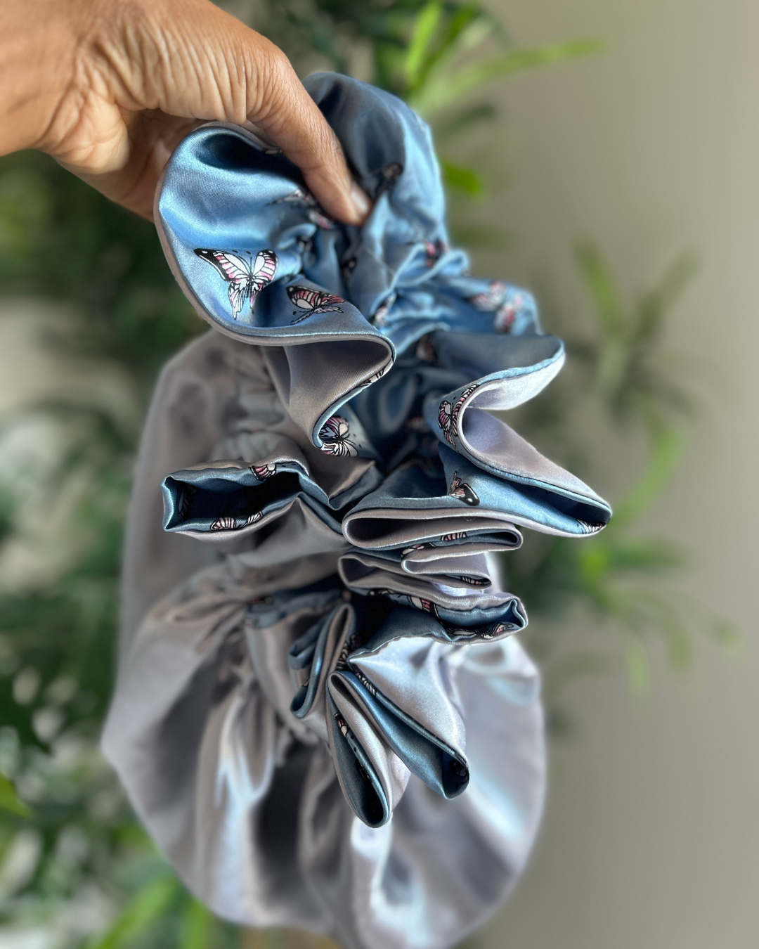 Pretty Blue All Satin Bonnet