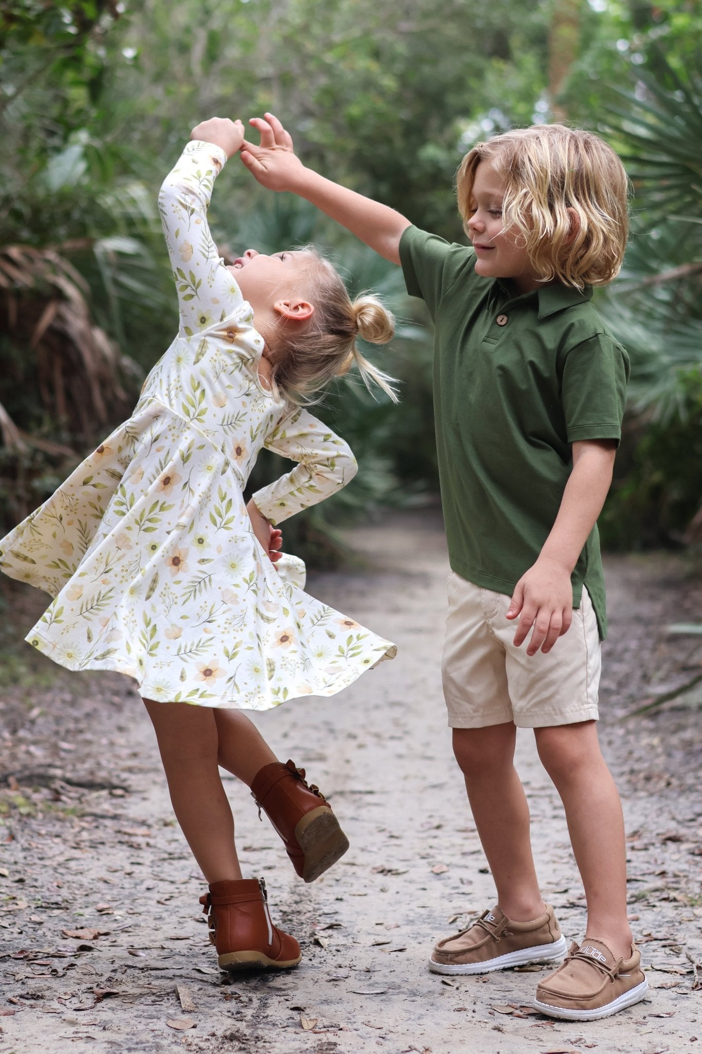 Boys Polo in Garden Green