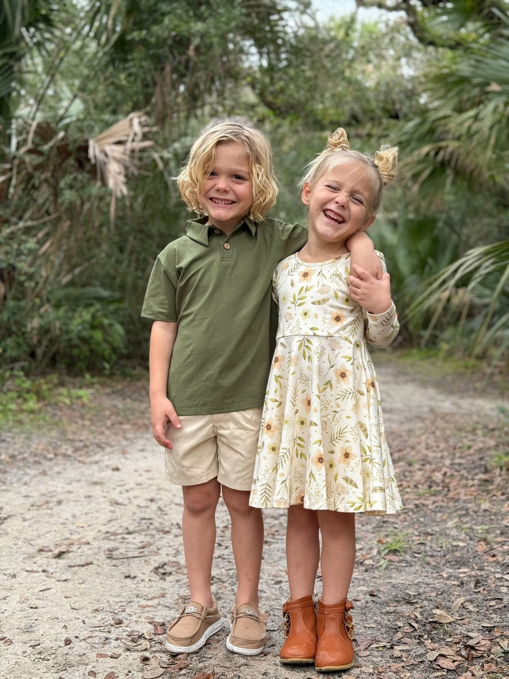 Boys Polo in Garden Green