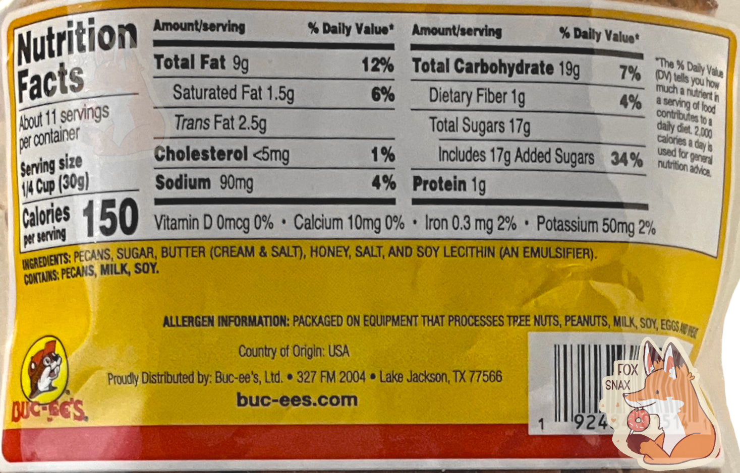 Buc-ee's Honey Toasted Pecans