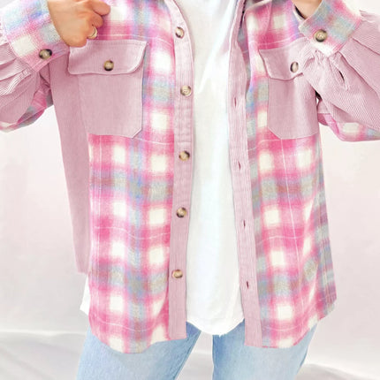 Plaid Button-Up Jacket