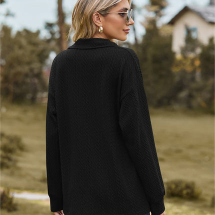 Hannah's Collared Cable-Knit Blouse