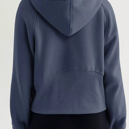 Half Zip Raglan Sleeve Hoodie