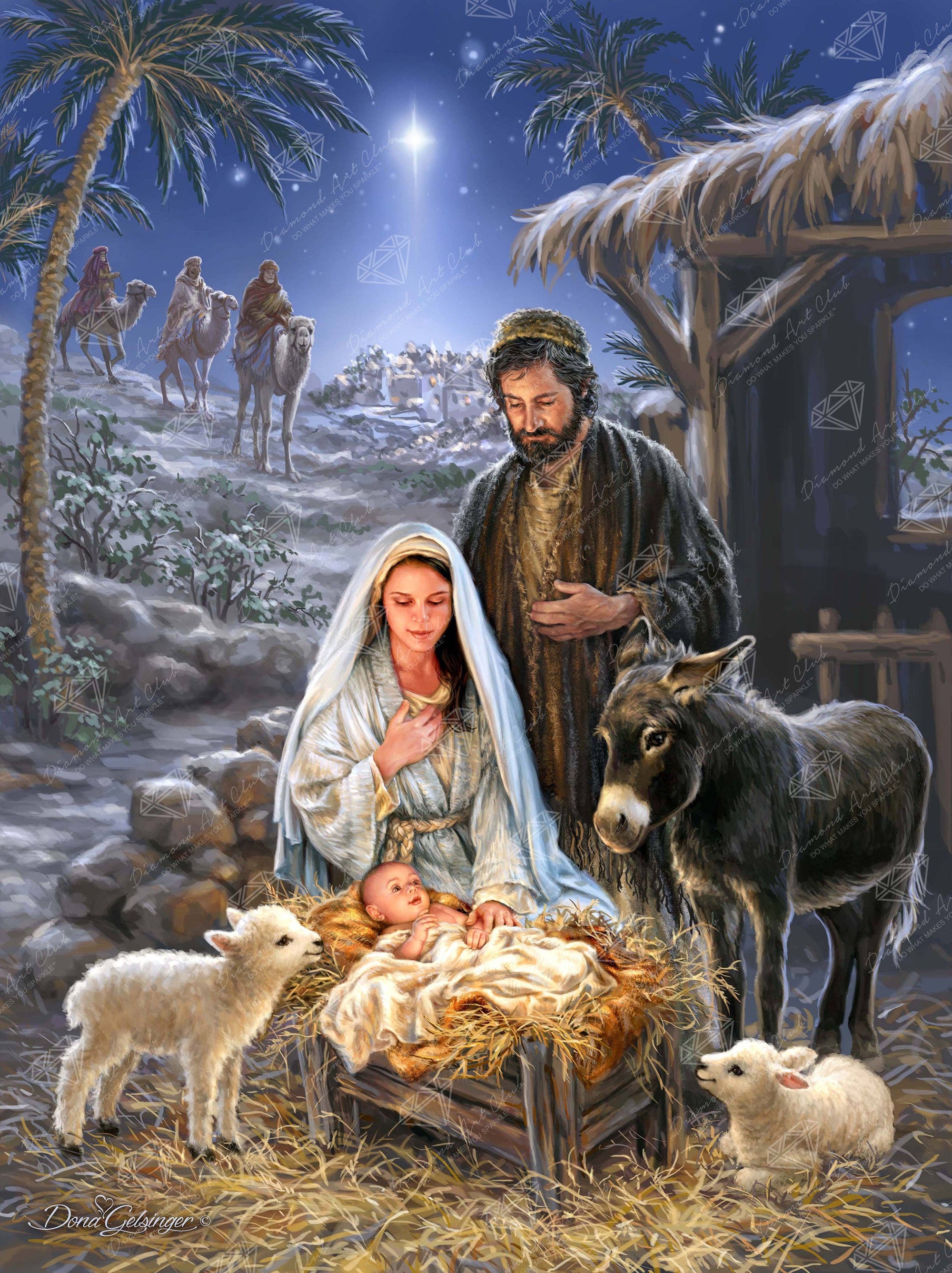 Diamond Art Club – A Savior is Born Nativity Diamond Painting (Square Drill, 25.6" x 34.3")