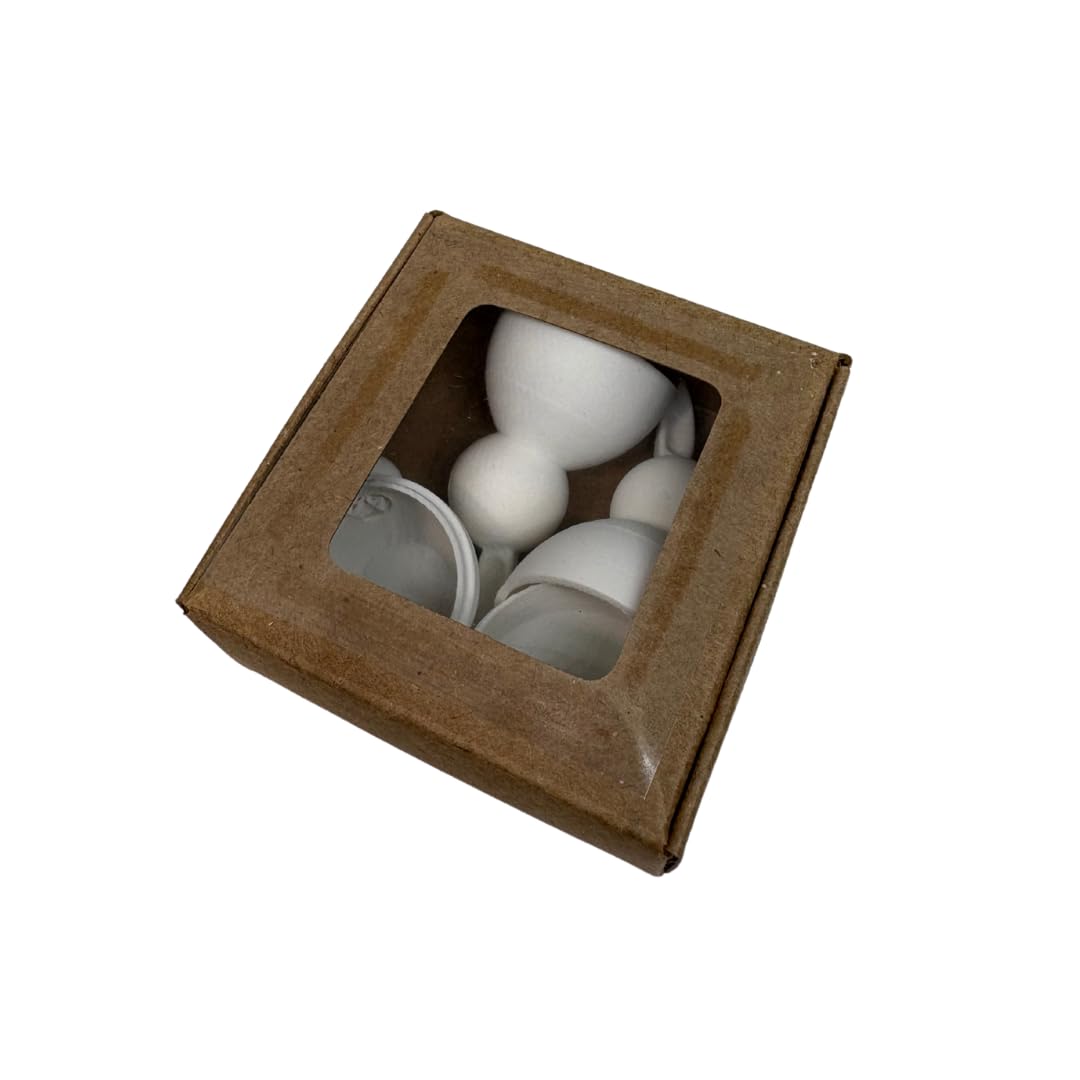 Quail Egg Cup Bunny Holder, White, DIY Paintable 2-Pack - Easter Decor Egg Holder for Spring Home Decor