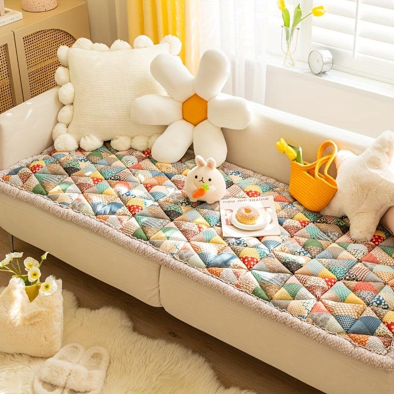 Boho Sofa Cover, Handmade Thickened Non-Slip Slipcover for Home