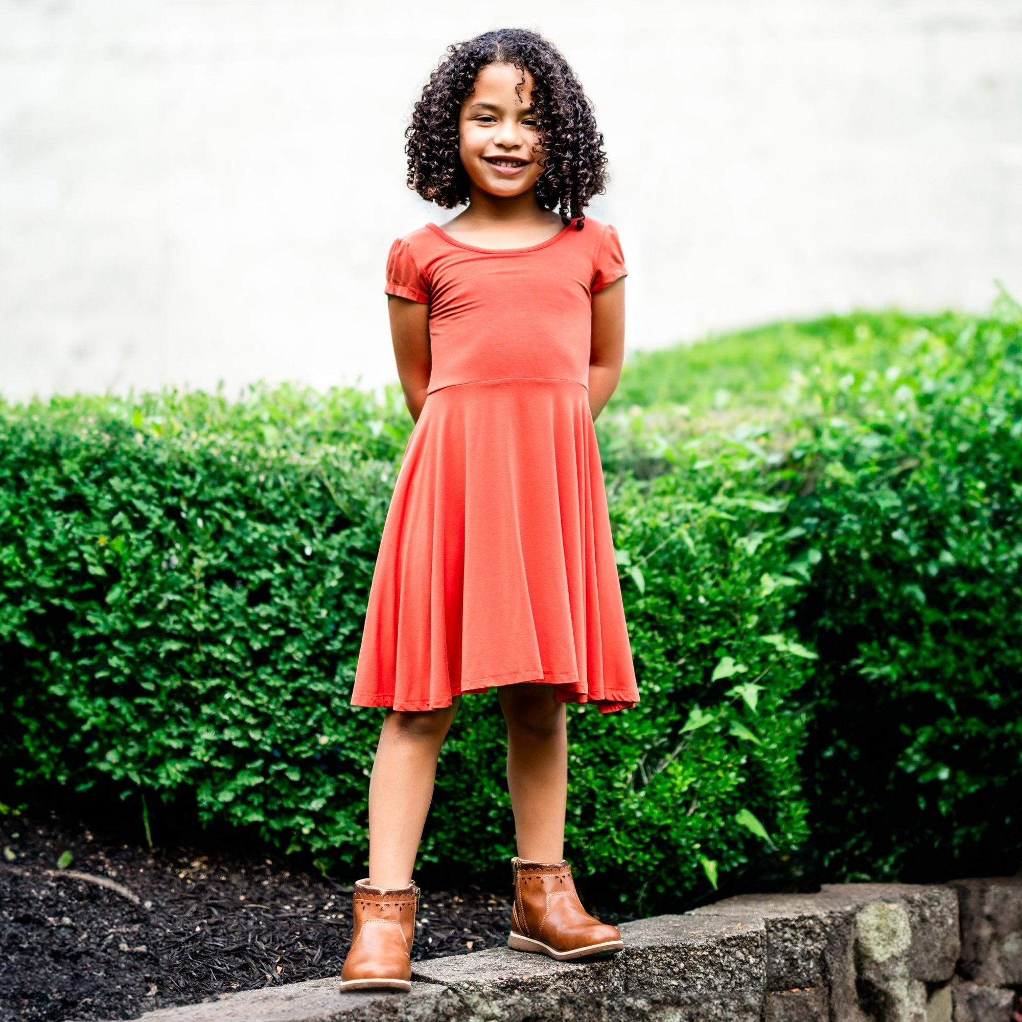 Cap Sleeve Twirl Dress in Pimenton