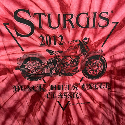 2012 Biker Black HIlls Sturgis Tie Dye T-shirt Bald Eagle L