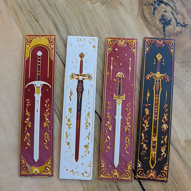 Set of 4 Celestial Gothic Sword Bookmarks – Handcrafted Fantasy Magic