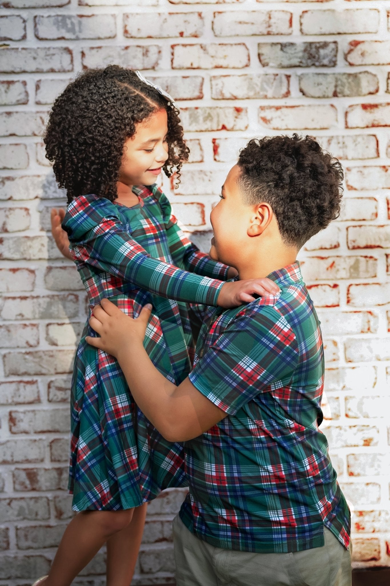 Christmas Plaid Boys Polo