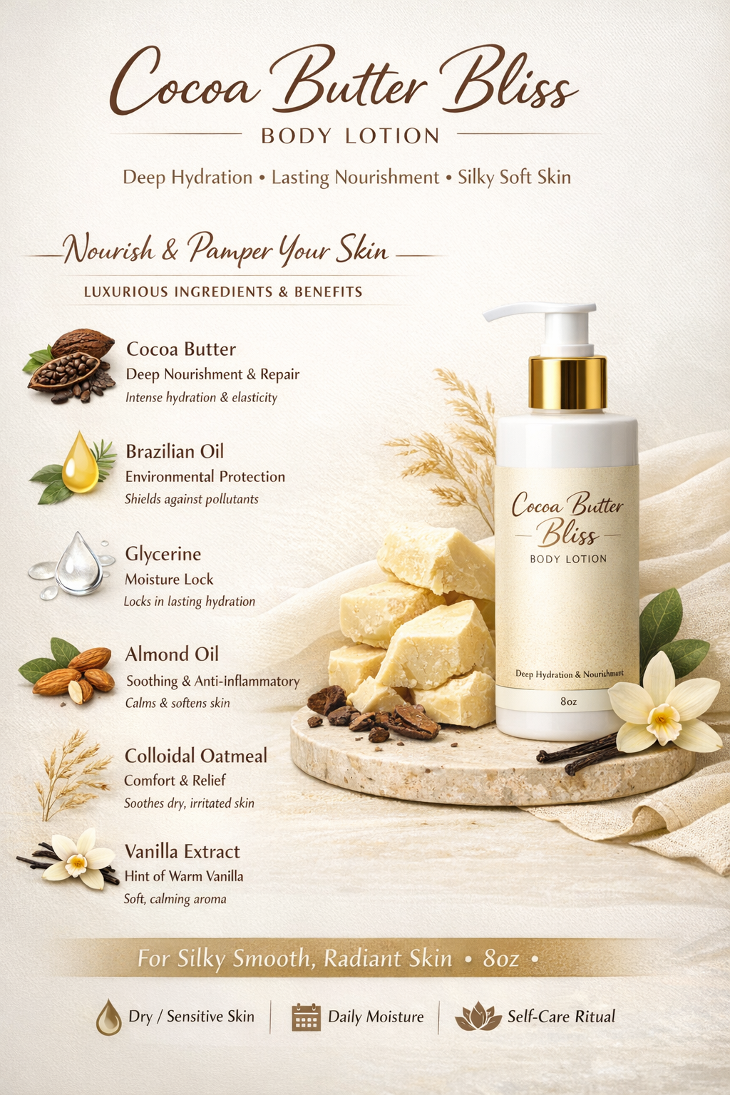 Cocoa Butter Bliss Body Lotion 8oz