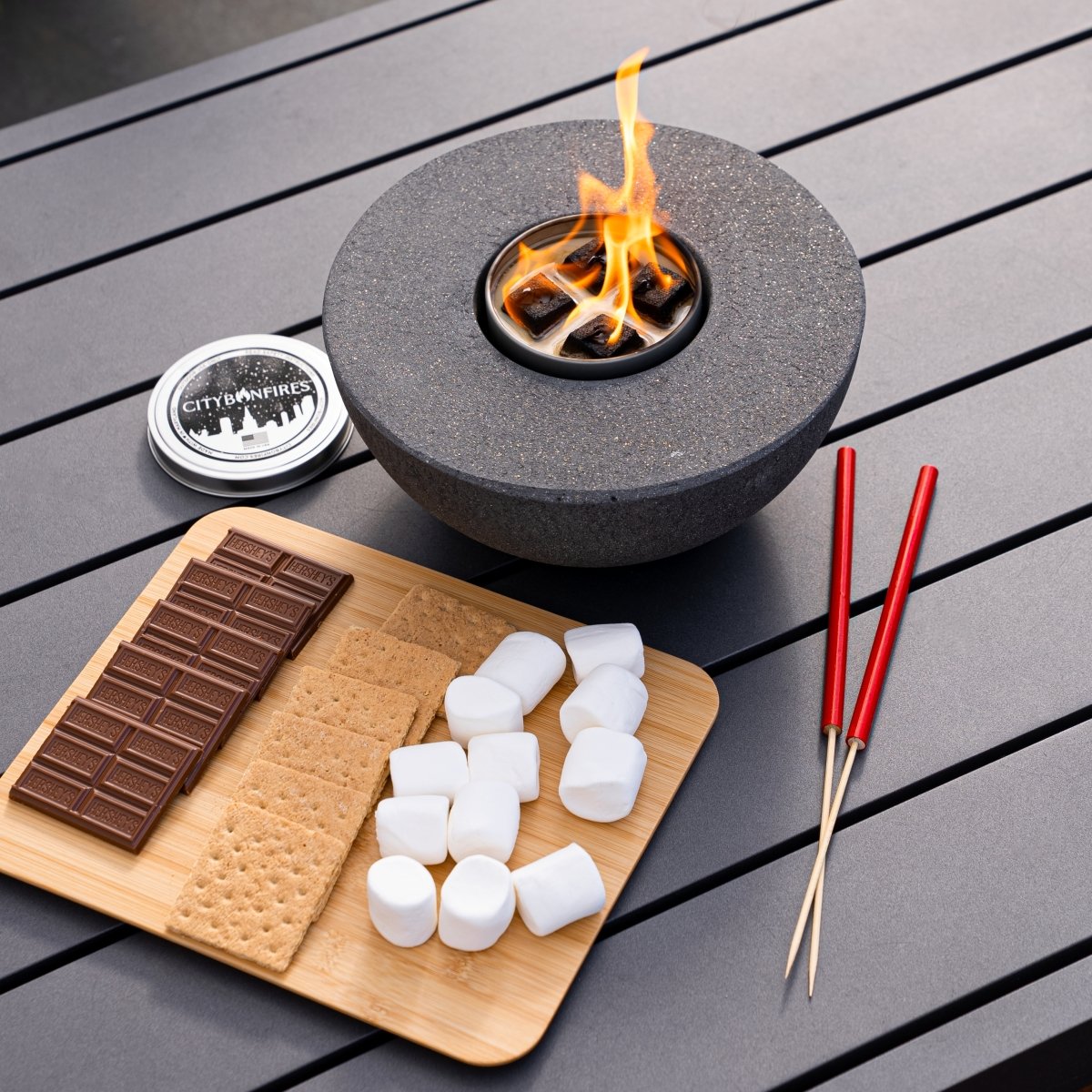 City Bonfires Concrete Semi-Round Fire Pit