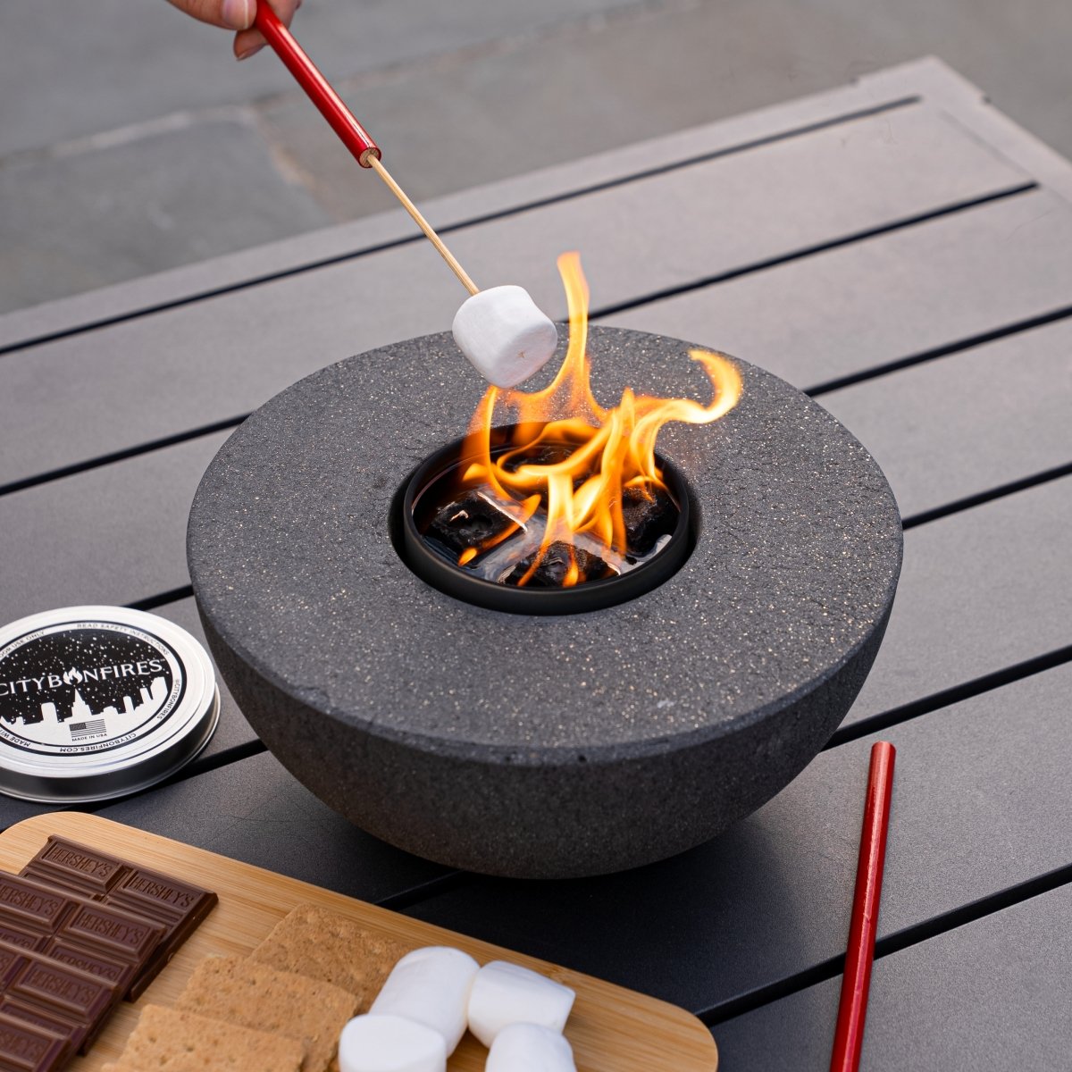 City Bonfires Concrete Semi-Round Fire Pit
