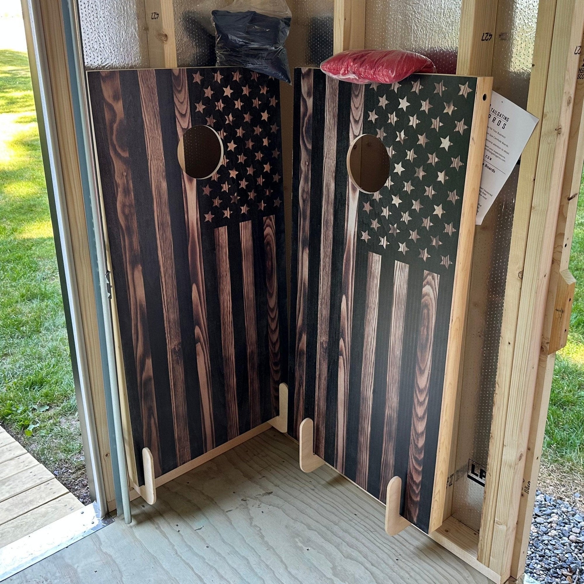 Cornhole Board Storage Rack – Shed Organizer & Tool Rack