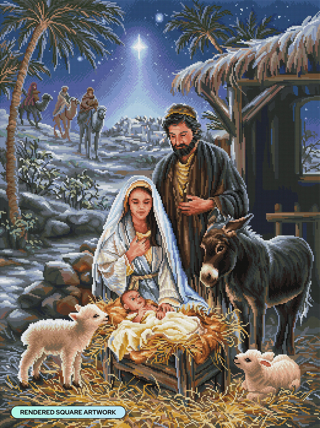 Diamond Art Club – A Savior is Born Nativity Diamond Painting (Square Drill, 25.6" x 34.3")