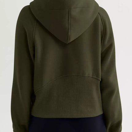Half Zip Raglan Sleeve Hoodie