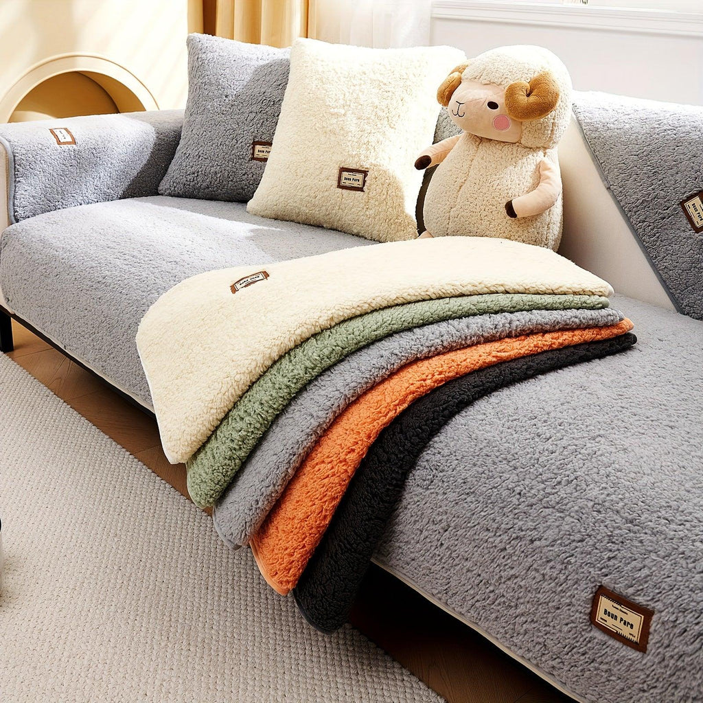 Durable 3 cushion couch cover | High-Quality Plush Sherpa Sofa Cover