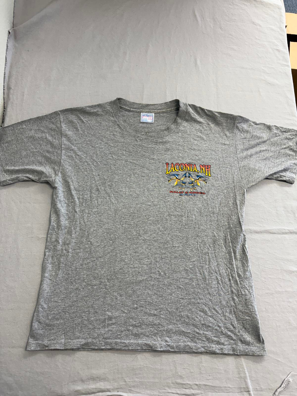 Y2K Tribal Biker T-shirt Laconia New Hamsphire Rally & Races